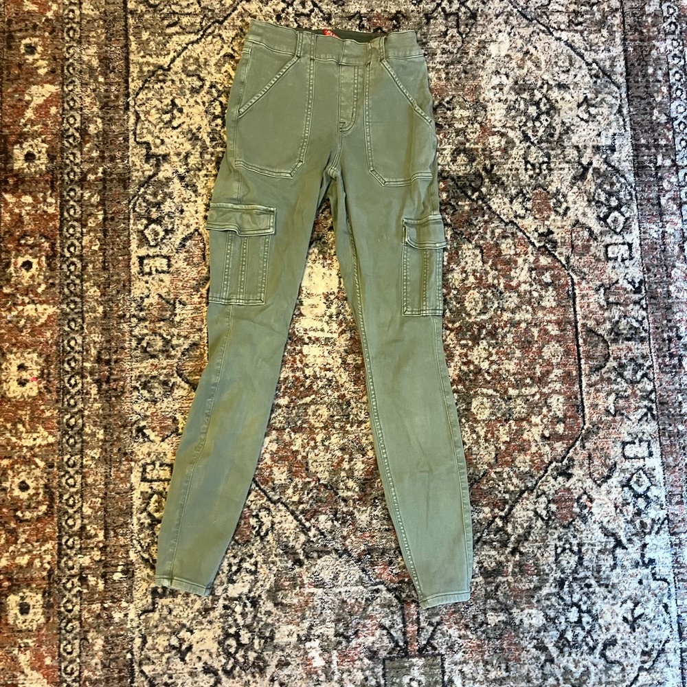 SPANX Army Green Skinny Jeans